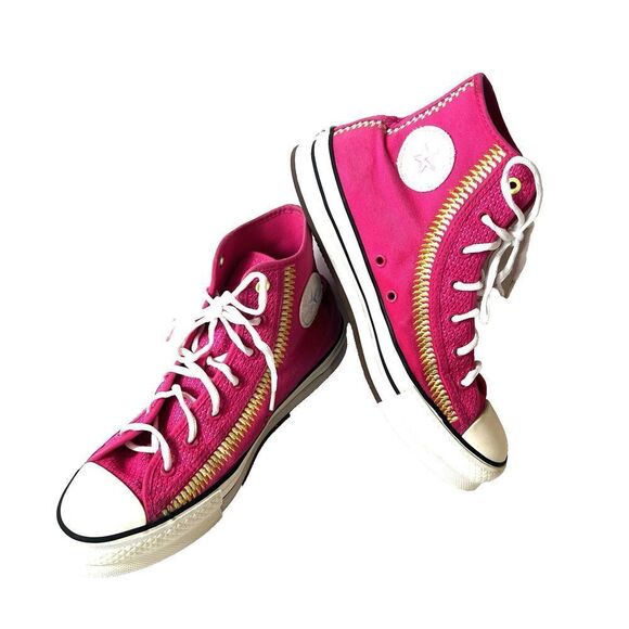Converse All Star Hi-Top Pink Stitched Canvas Sneaker Womens 8.5 Lace Up Youth 7 - Picture 3 of 11